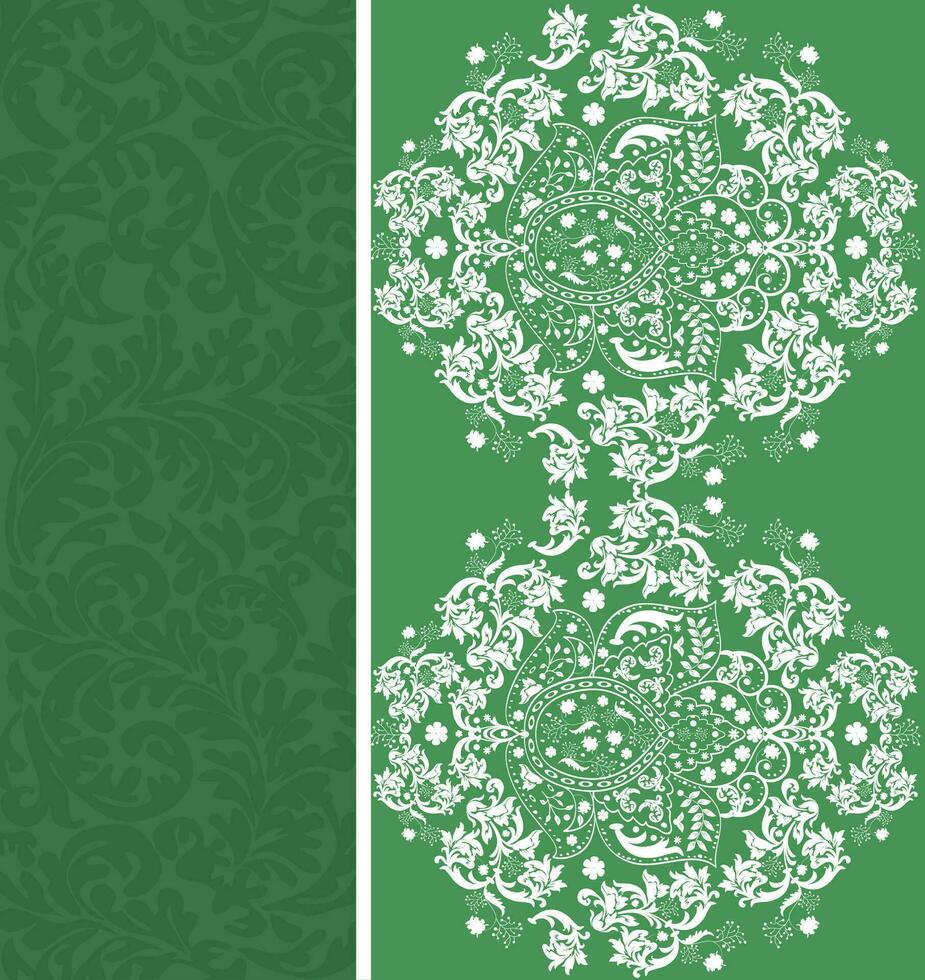 Vintage invitation card with ornate elegant abstract floral design vector