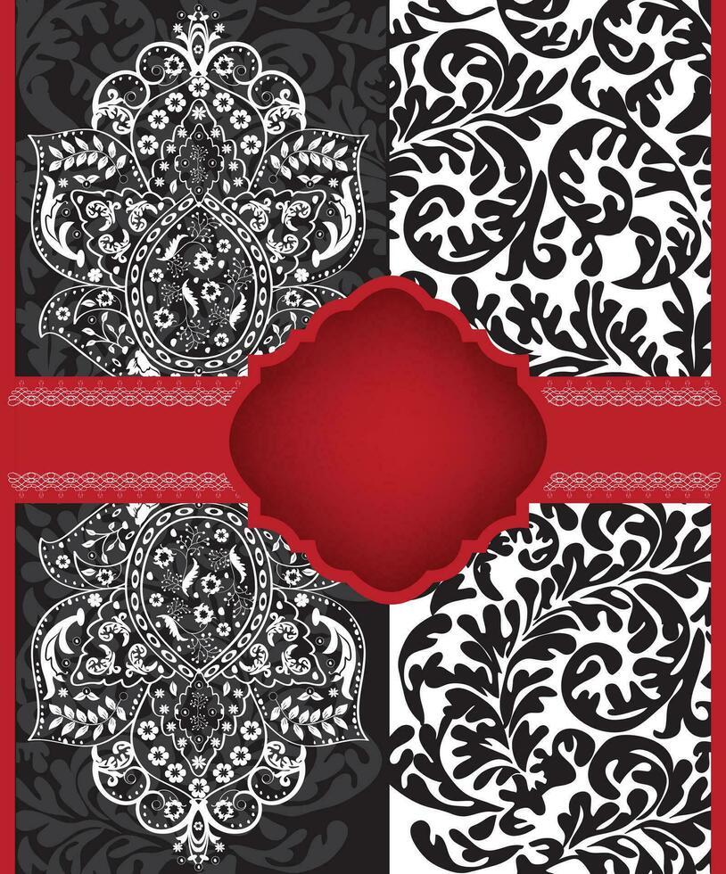 tarjeta de invitación vintage con diseño floral abstracto elegante adornado vector