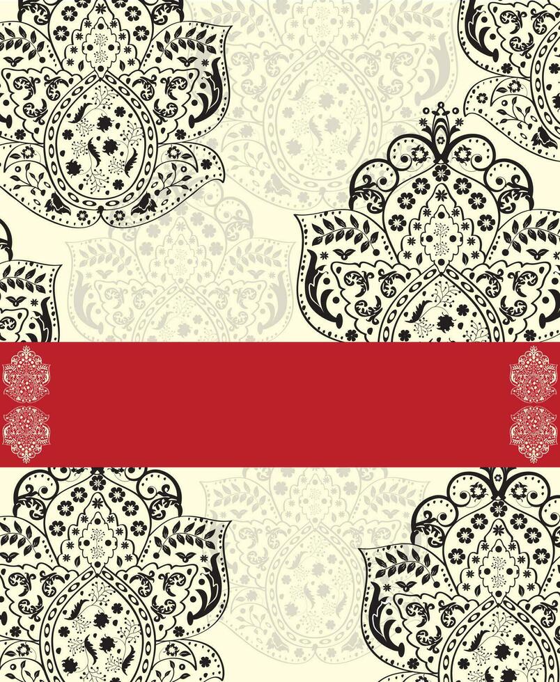 tarjeta de invitación vintage con diseño floral abstracto elegante adornado vector