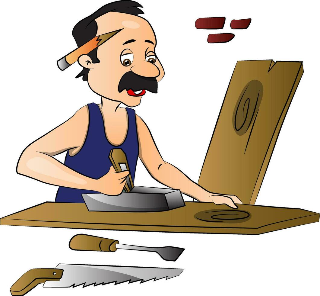 Vector of woodworker. 34498127 Vector Art at Vecteezy