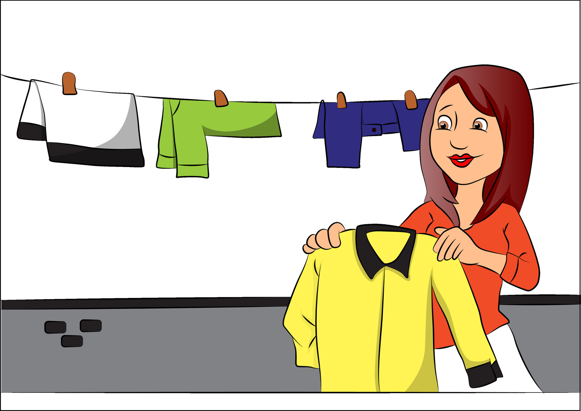 Vector Of Woman Hanging Clothes On Clothesline 34498137 Vector Art At vector-of-woman-hanging-clothes-on-clothesline-34498137-vector-art-at