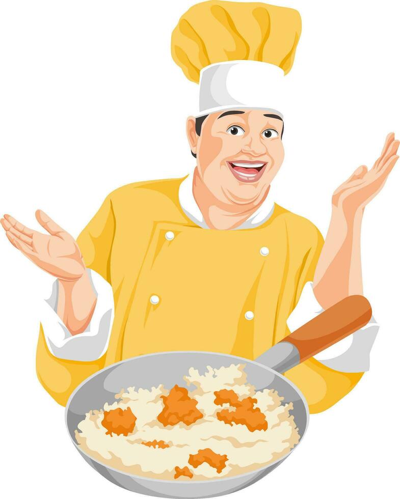 vector de contento cocinero.