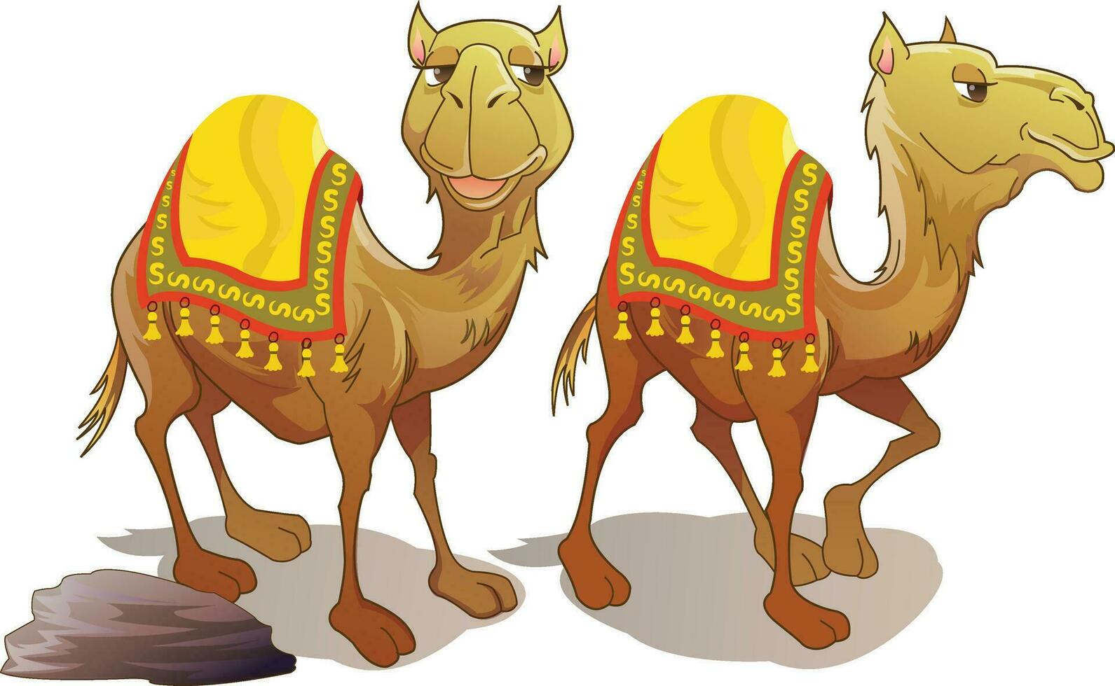 dos camellos, ilustración vector