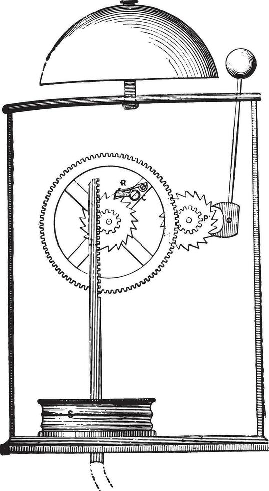 Functions as those of electric bells, vintage engraving. vector