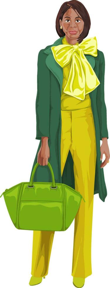 Vector of woman with handbag.