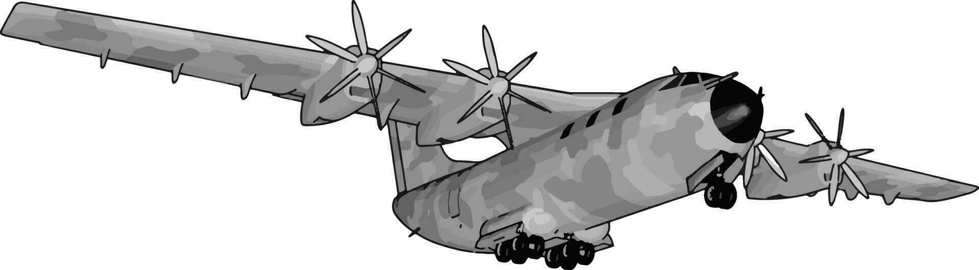 Big old bomber, illustration, vector on white background.