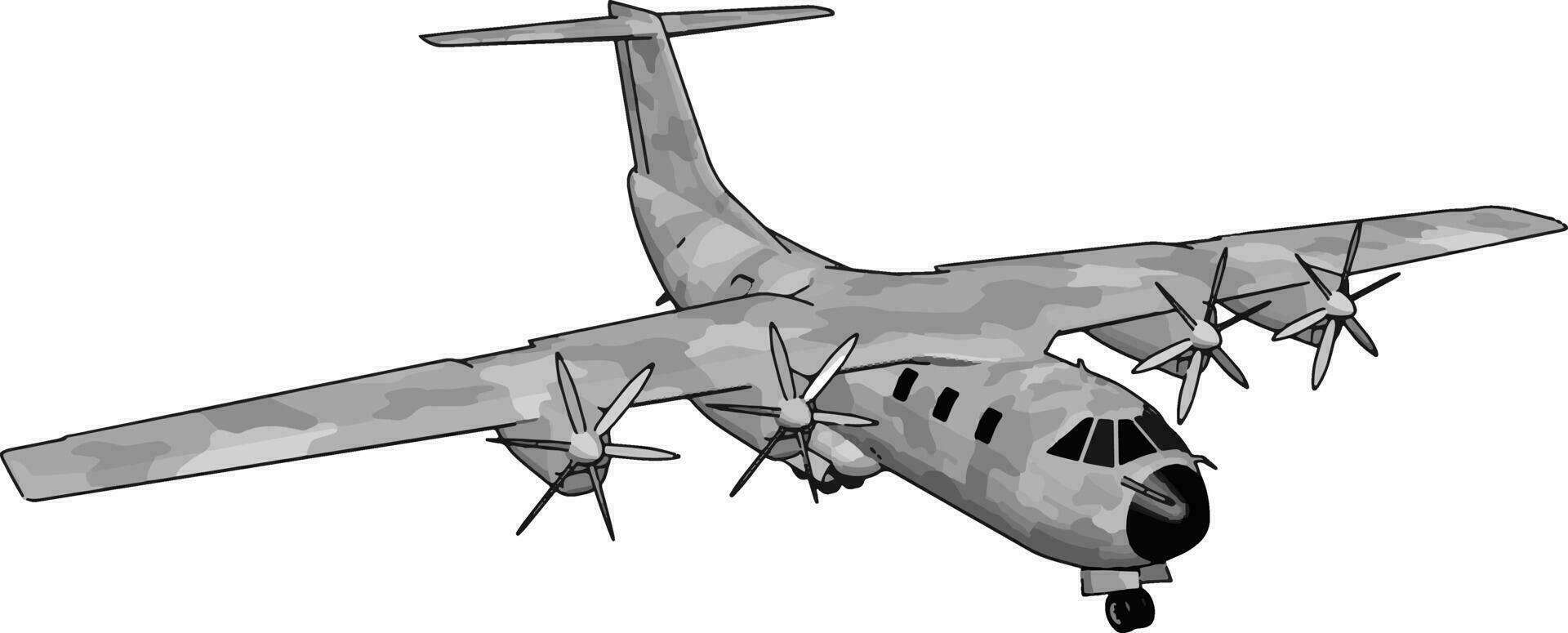 Big old bomber, illustration, vector on white background.