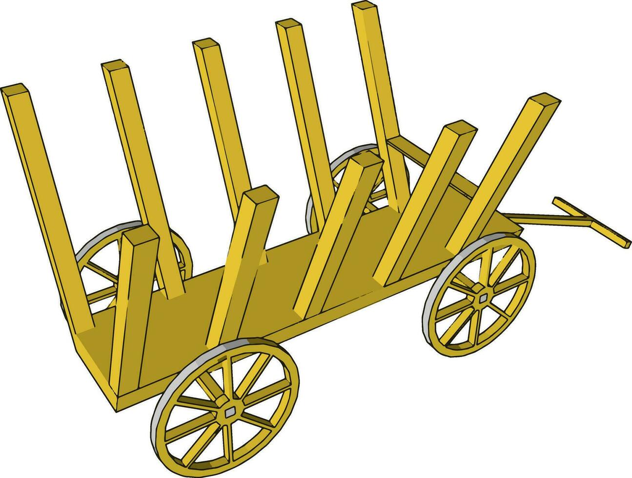 Yellow old car, illustration, vector on white background.