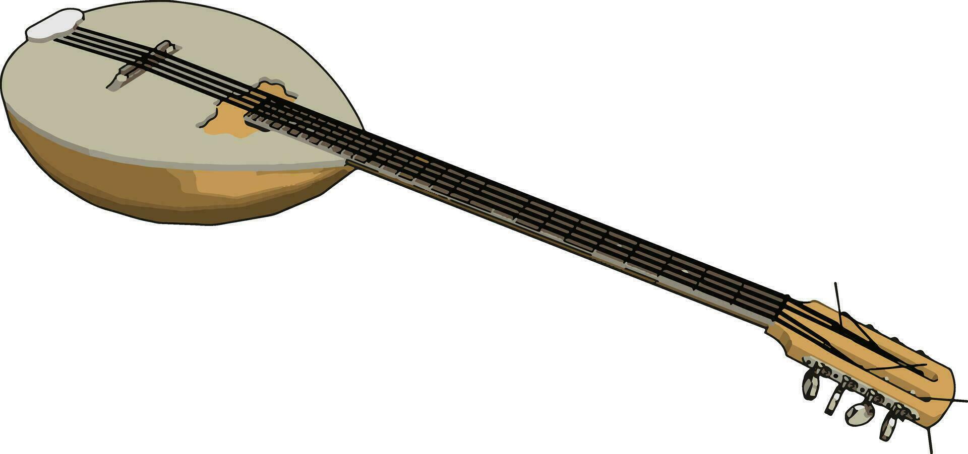 guitarra antigua, ilustración, vector sobre fondo blanco.