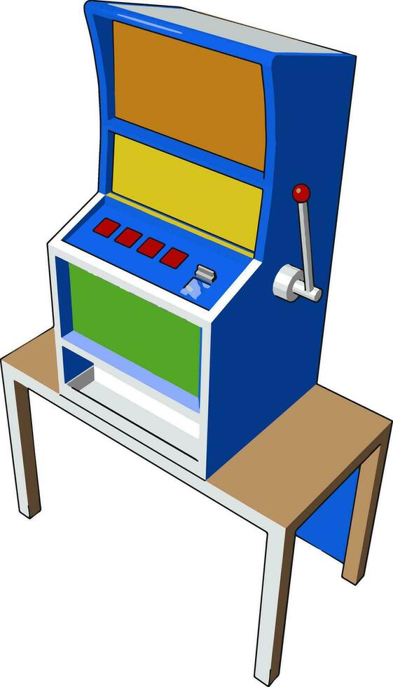 Slot machine, illustration, vector on white background.