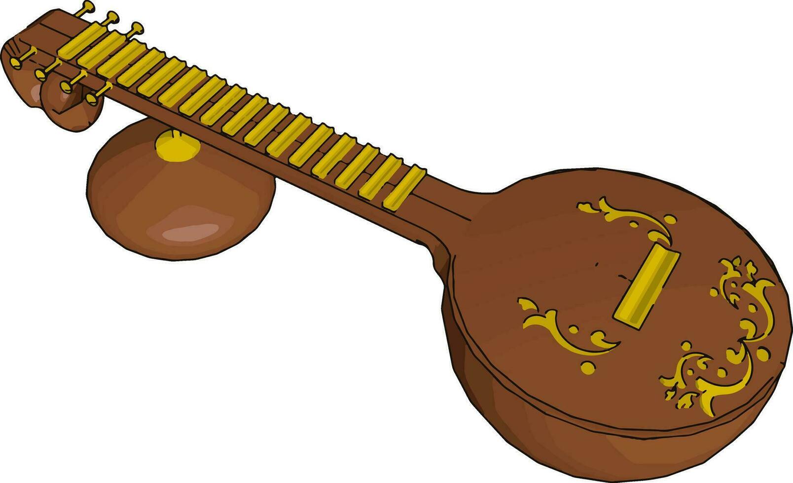 Small guitar, illustration, vector on white background.