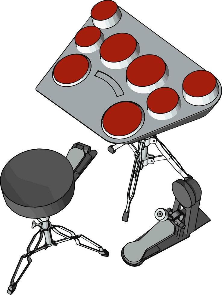 Cool drums, illustration, vector on white background.