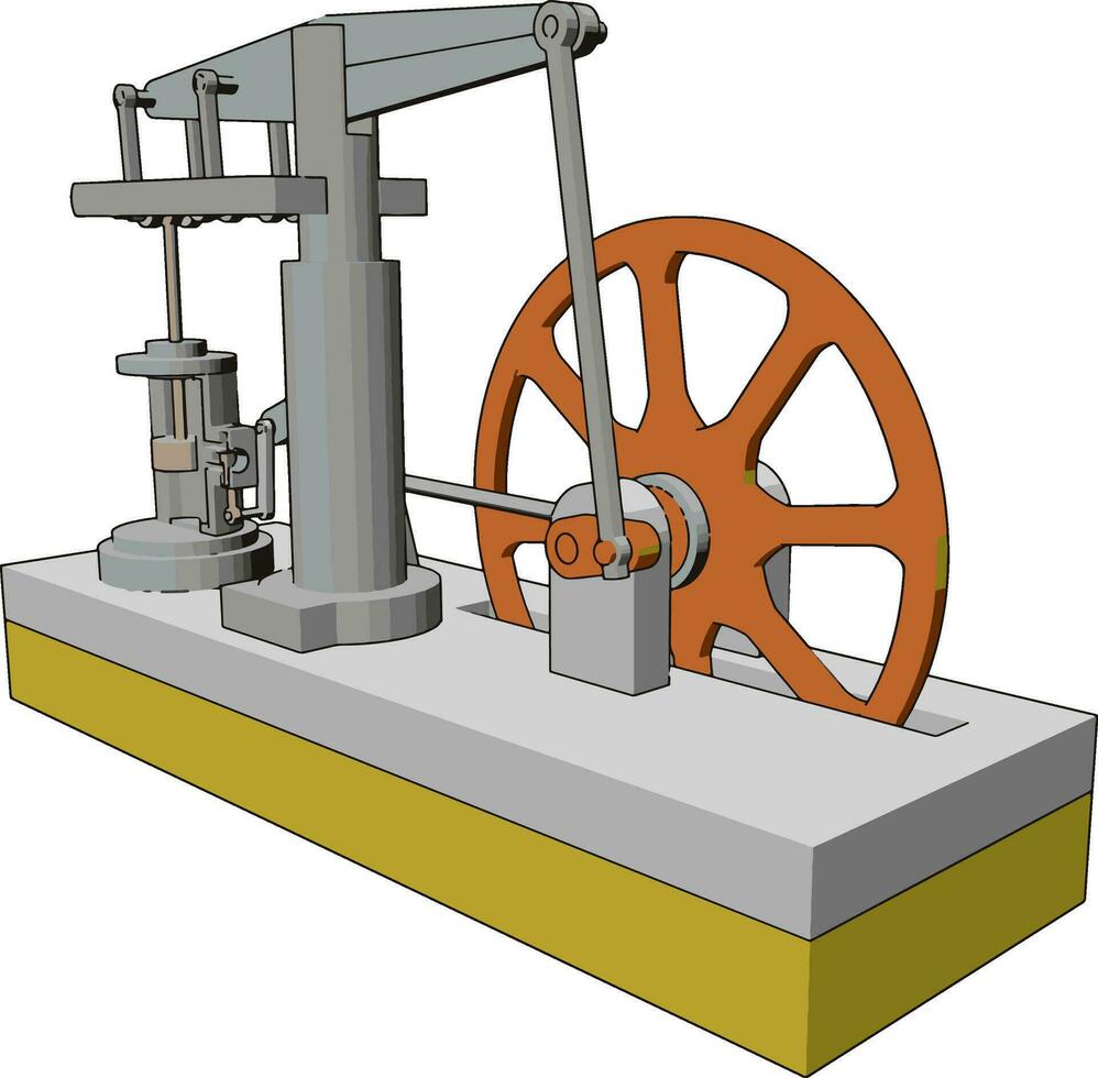 Small machine, illustration, vector on white background.