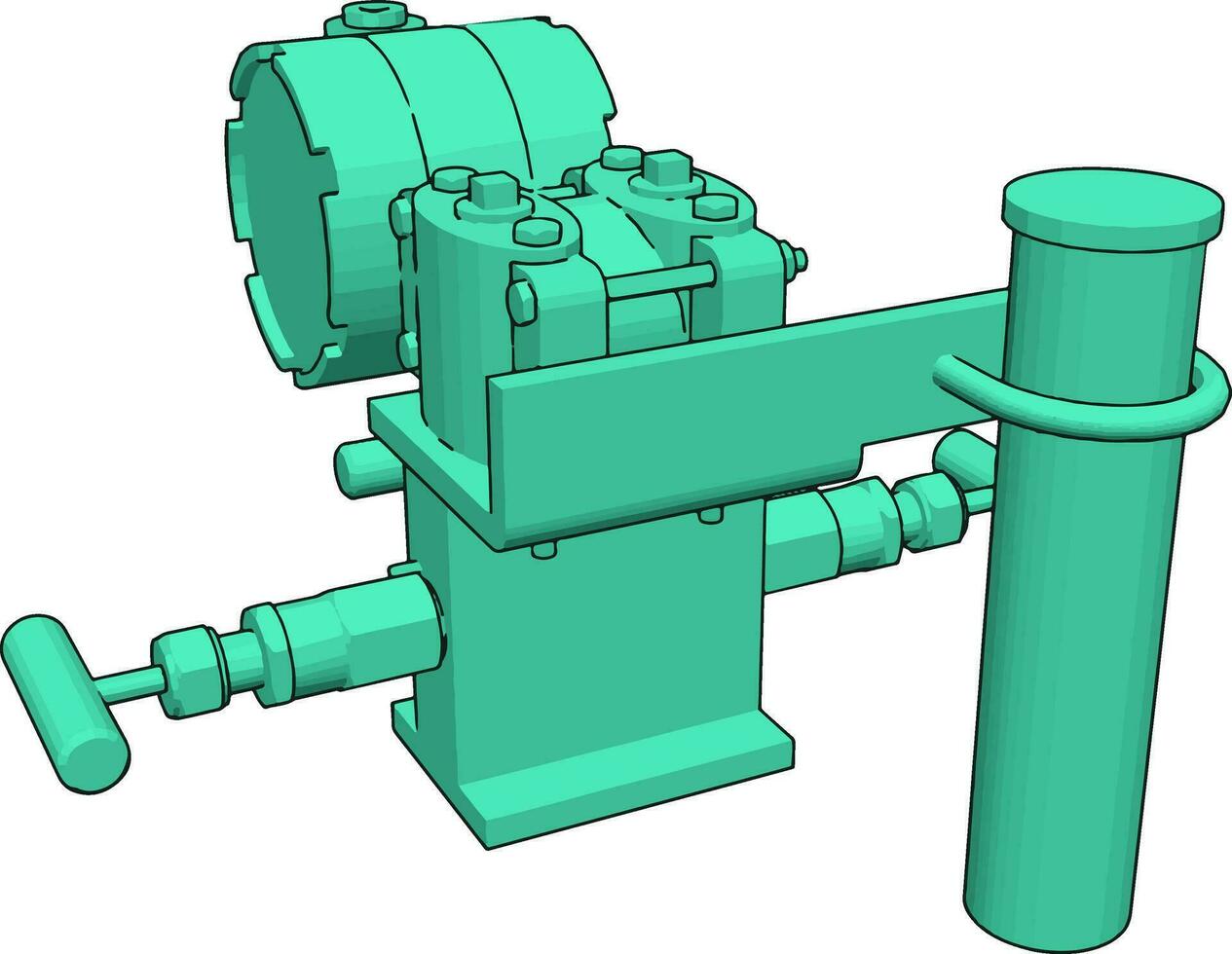 Green pipes, illustration, vector on white background.