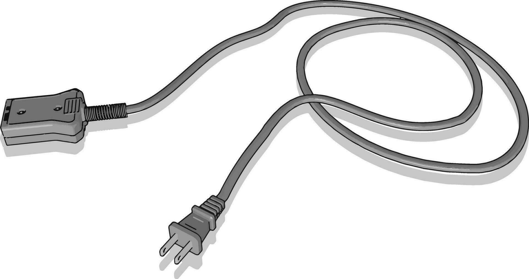 cable eléctrico, ilustración, vector sobre fondo blanco.