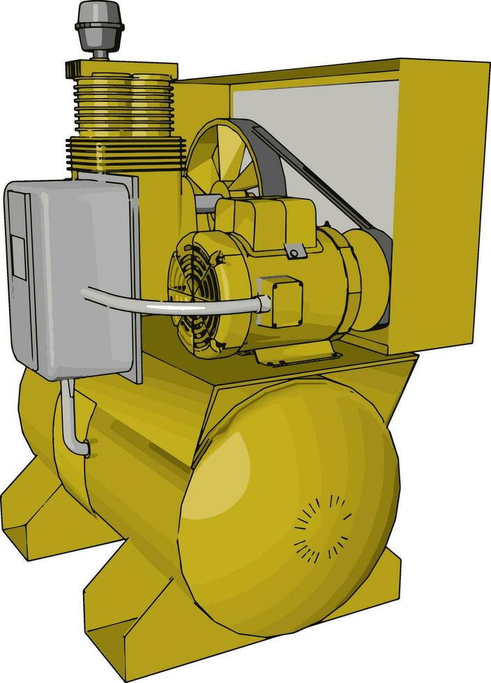 Yellow machine panel, illustration, vector on white background.