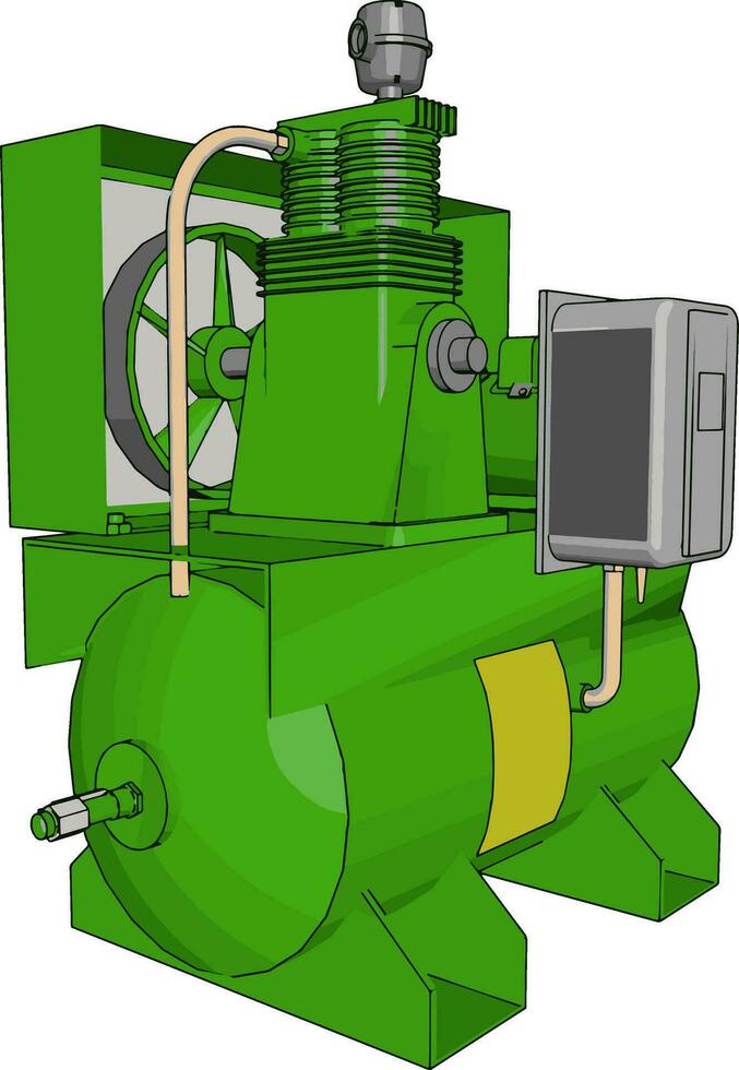 Green machine panel, illustration, vector on white background.