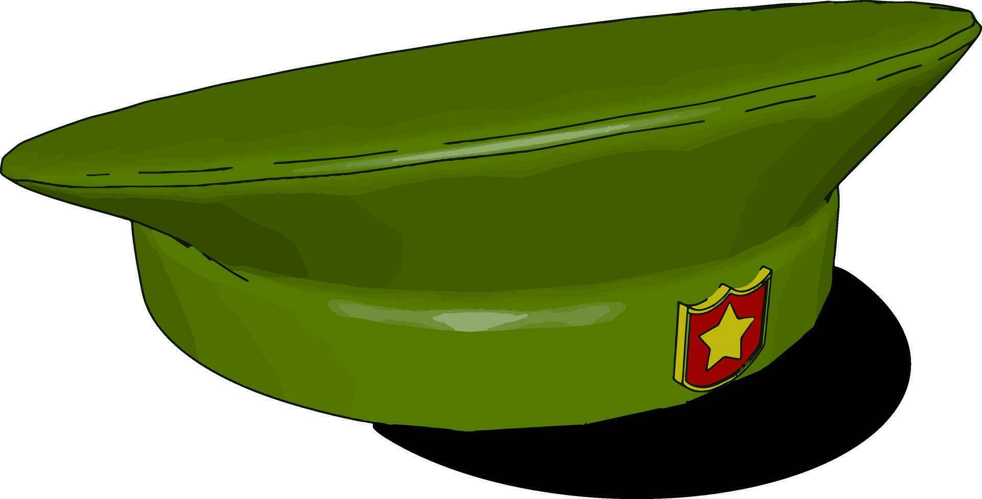 Military hat, illustration, vector on white background.
