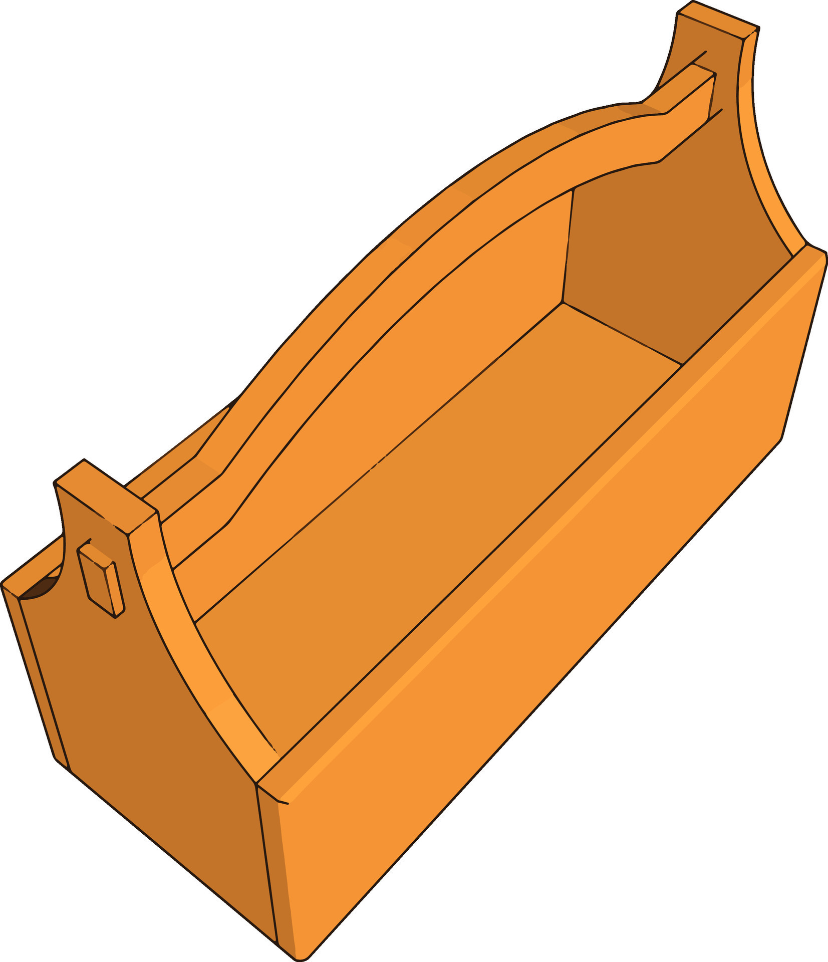 Orange tool box, illustration, vector on white background