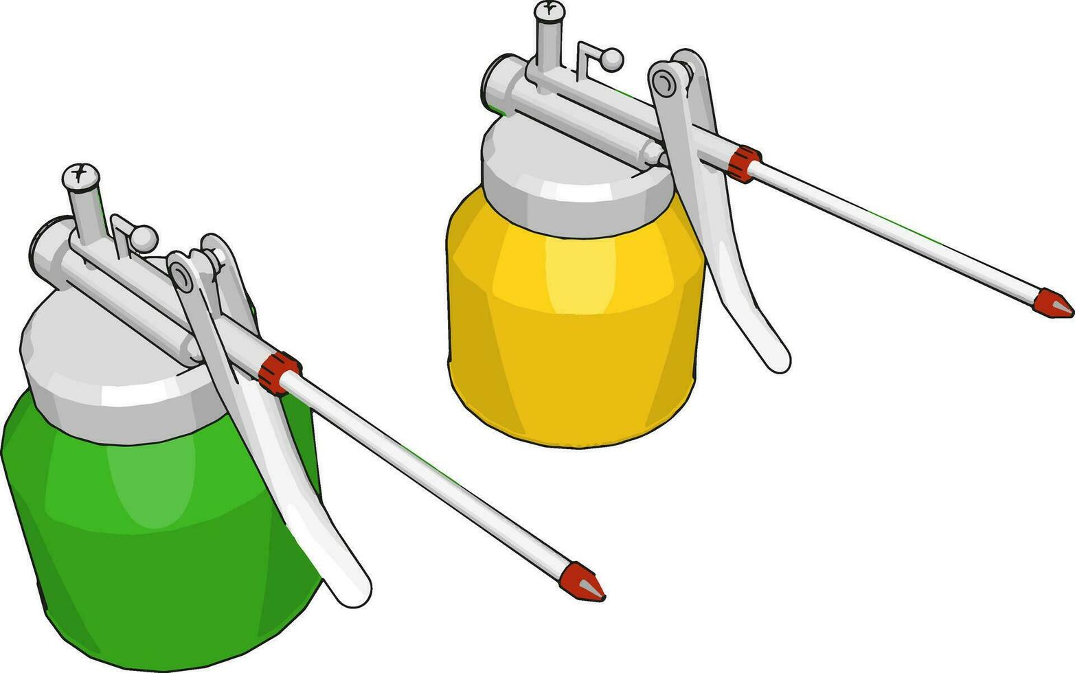 Green and yellow welding machine, illustration, vector on white background.