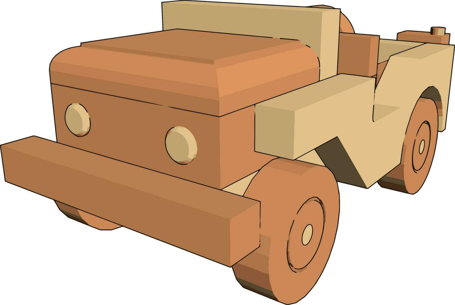 Jeep toy, illustration, vector on white background.