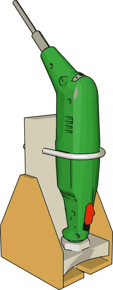 Green tool, illustration, vector on white background.