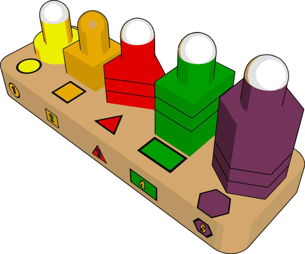 Various forms toys, illustration, vector on white background.