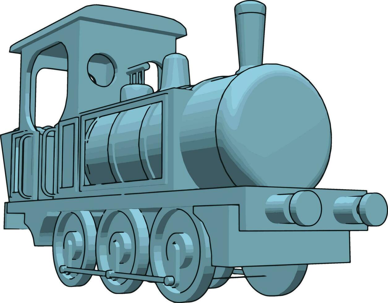 Locomotive, illustration, vector on white background.