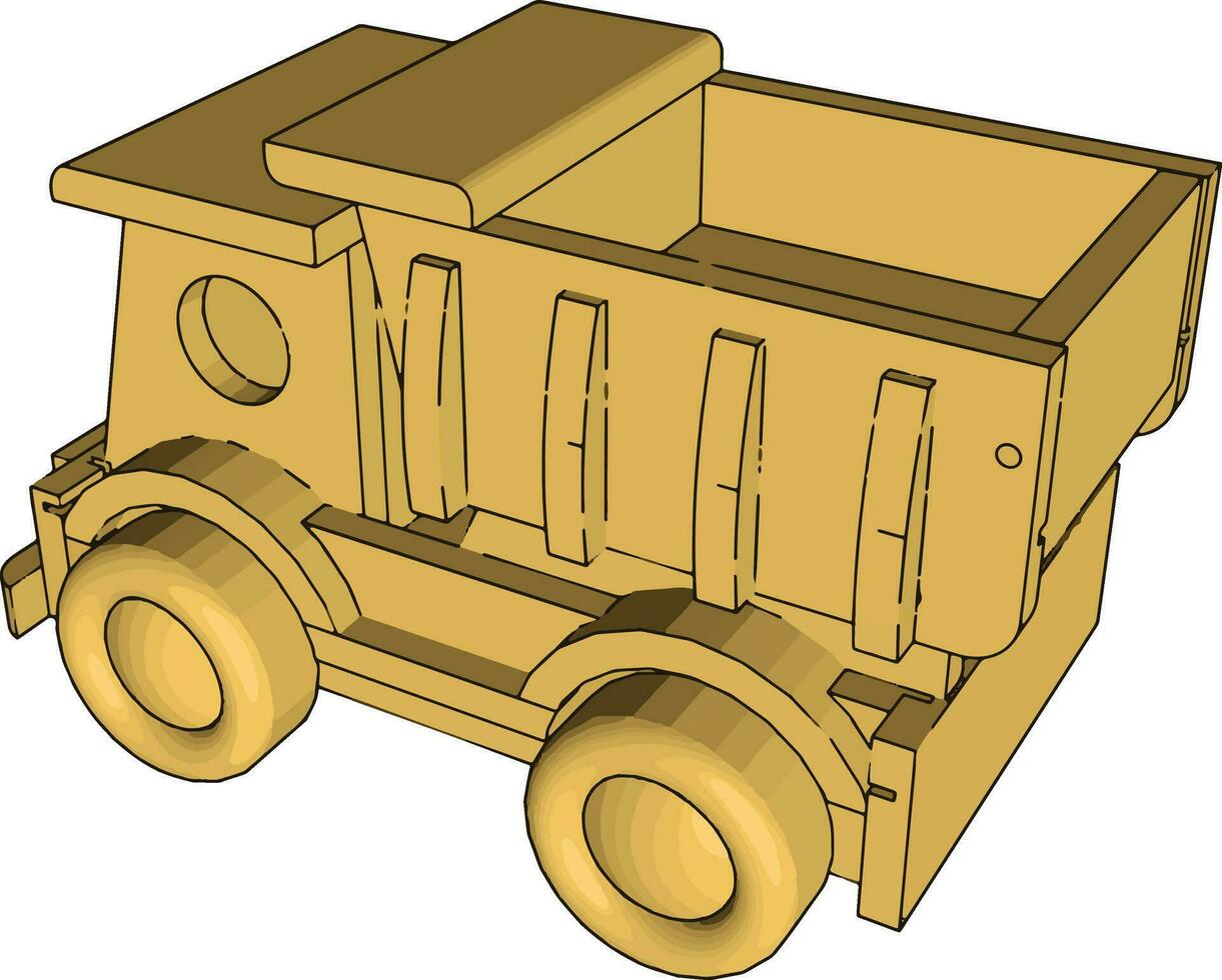 Garbage truck toy, illustration, vector on white background.