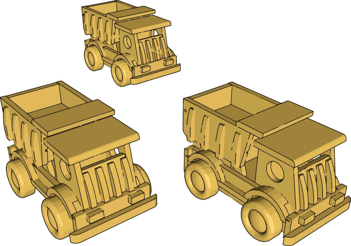 Garbage truck toy, illustration, vector on white background.