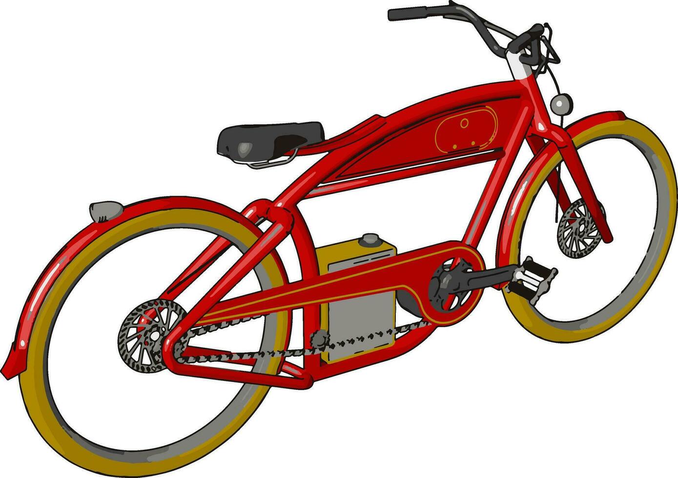 bicicleta sus componentes vector o color ilustración