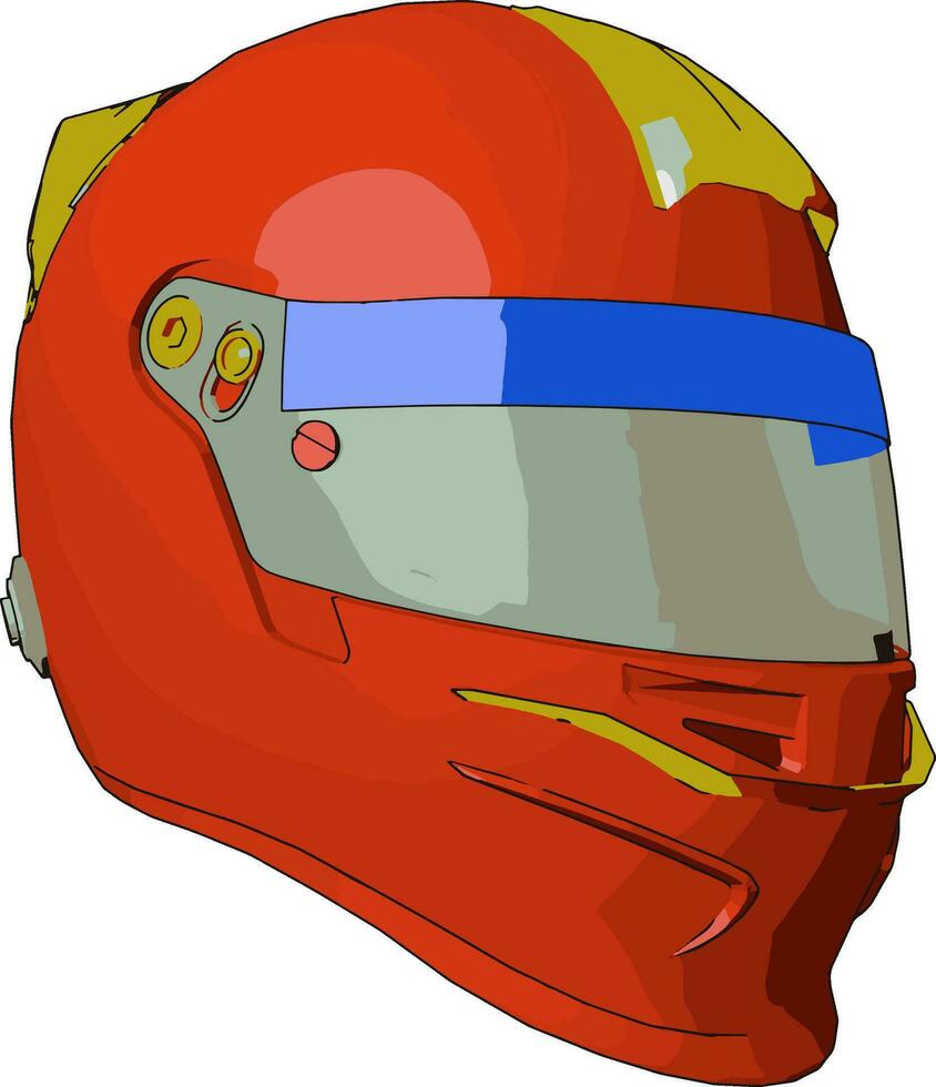 A protective object helmet painting vector or color illustration
