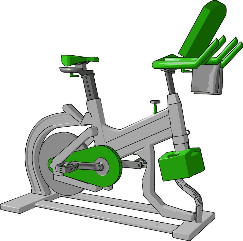 Indoor exercise bicycle vector or color illustration