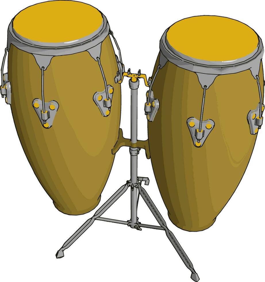 A conga tumbadora musical instrument vector or color illustration