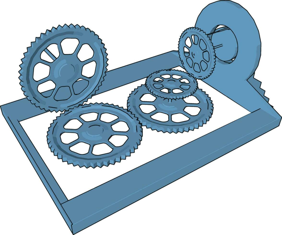 Four Sprocket Wheels Picture vector or color illustration