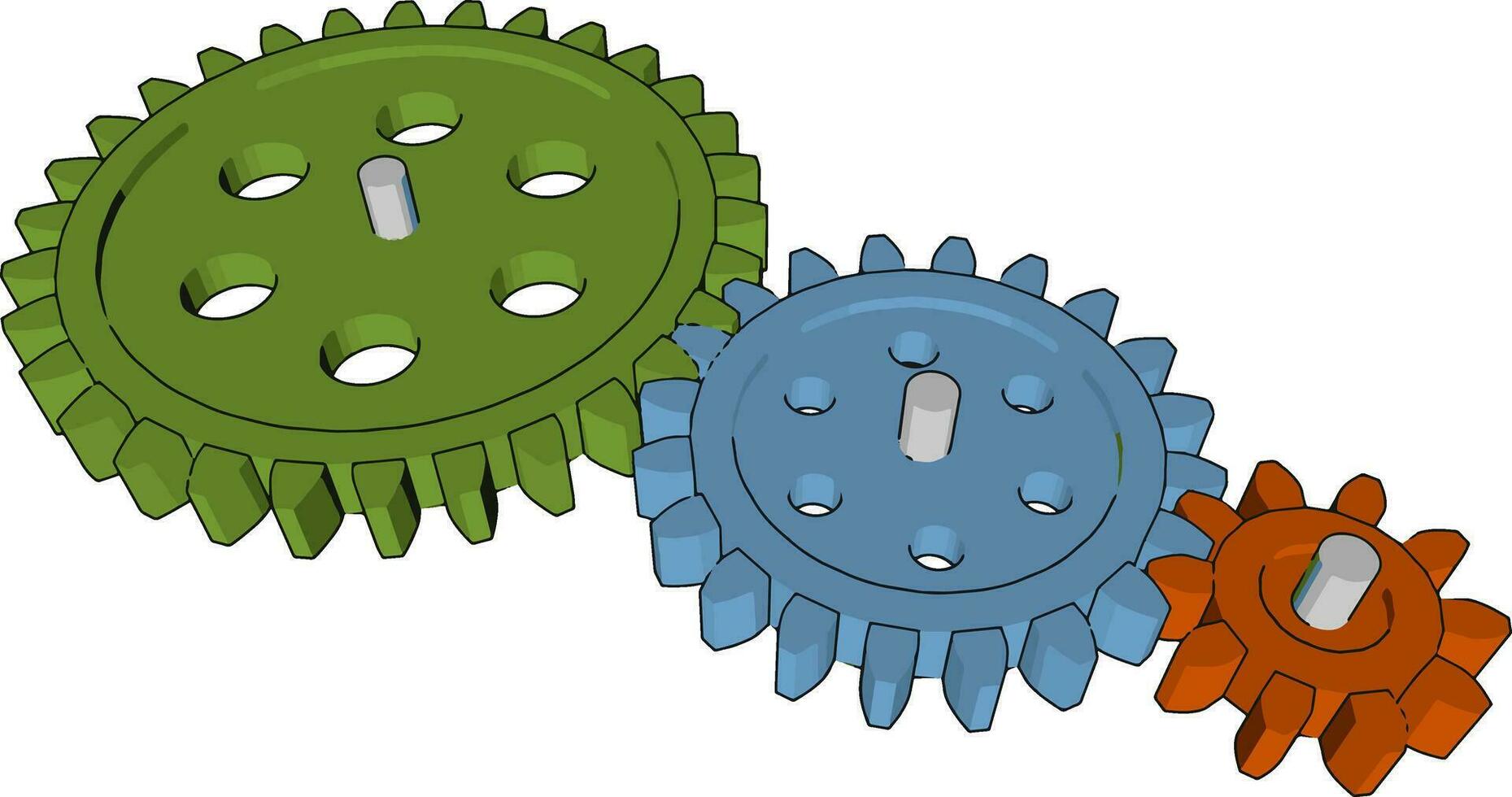 el rueda de espigas mecánico parte de un máquina vector o color ilustración