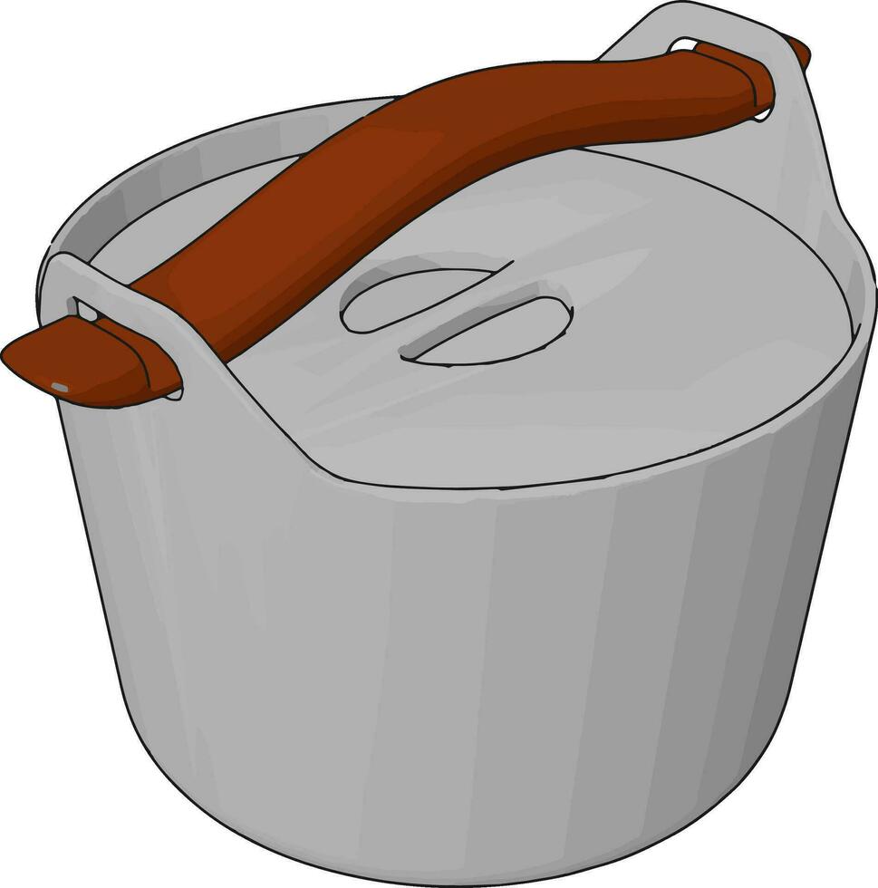 A small Plastic bucket with lid vector or color illustration