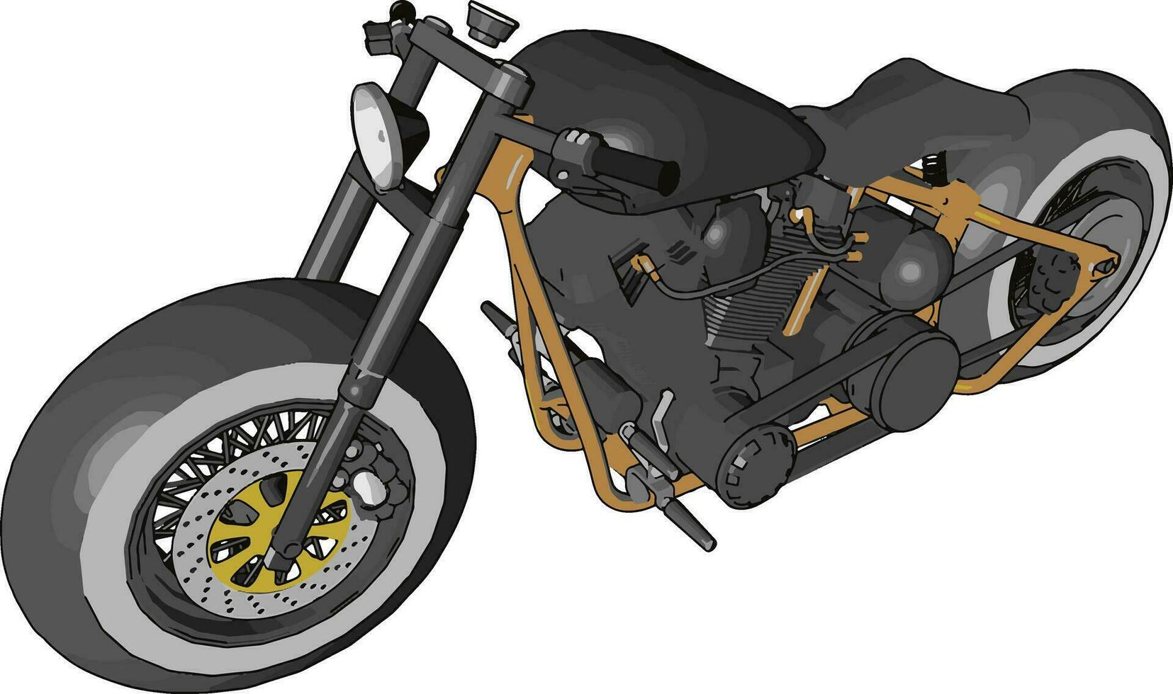 Powerful Motorcycle vector or color illustration