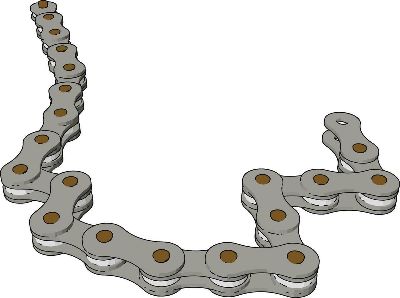 A bicycle chain vector or color illustration