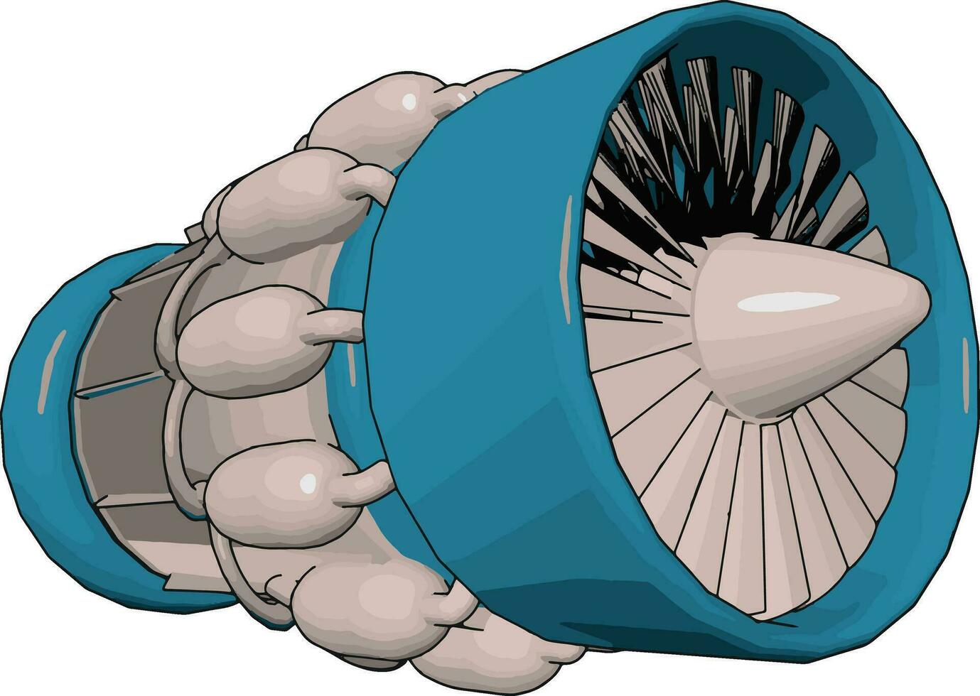 Jet engine importance vector or color illustration