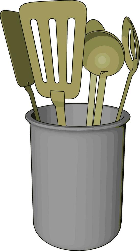 A spoon rest picture vector or color illustration