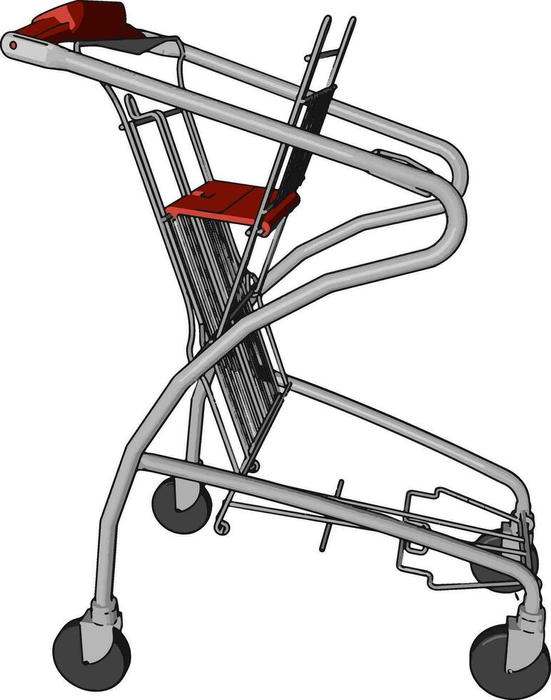 A folded cart object vector or color illustration