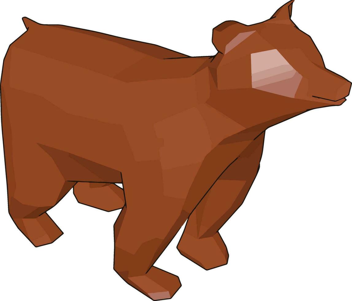 A brown bear toy vector or color illustration