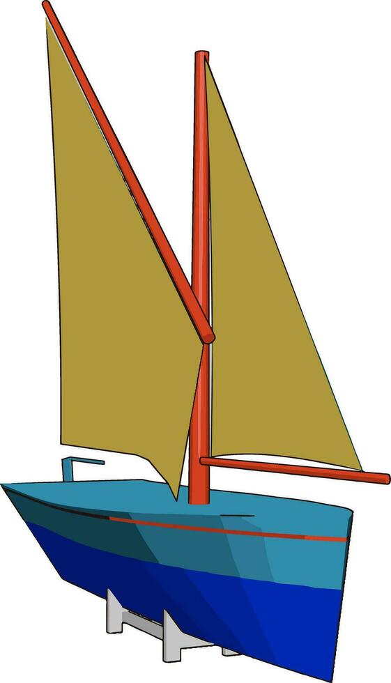 The toy sailboat toy vector or color illustration
