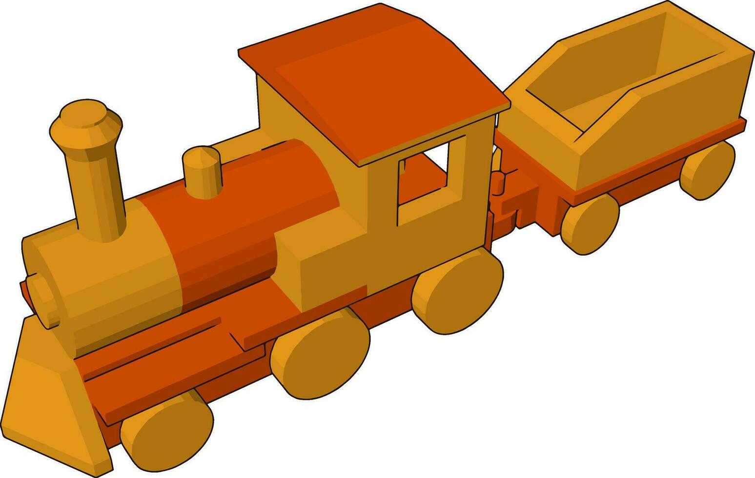 Yellow colored toy vector or color illustration