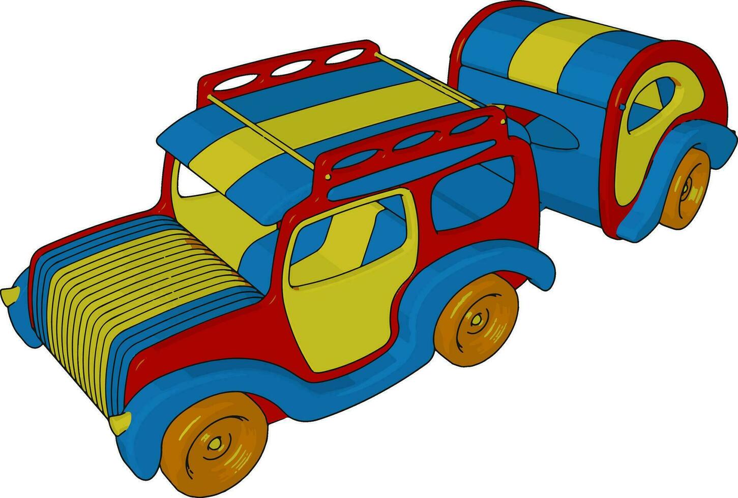 Multicolored toy vector or color illustration
