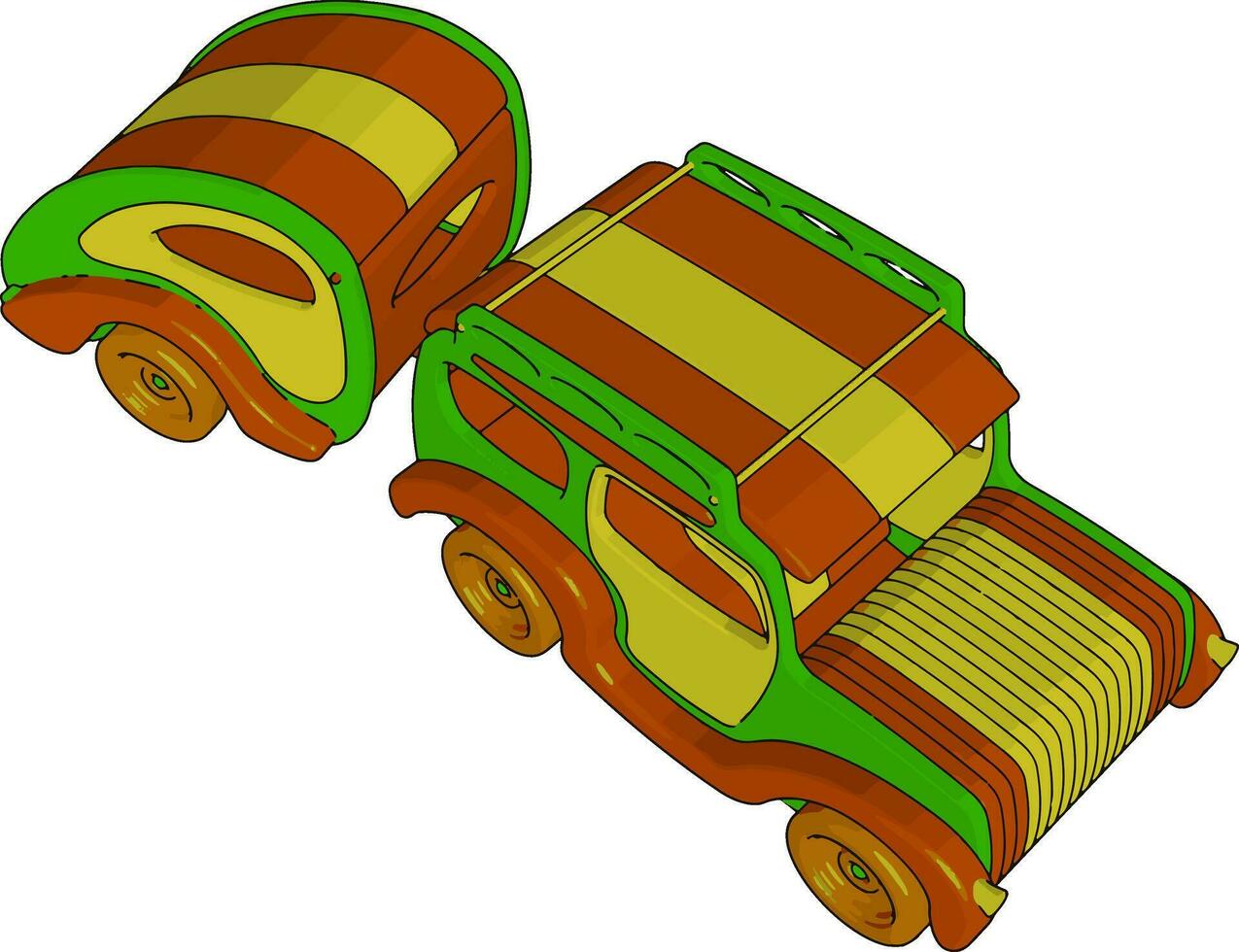 An attractive toy vehicle vector or color illustration