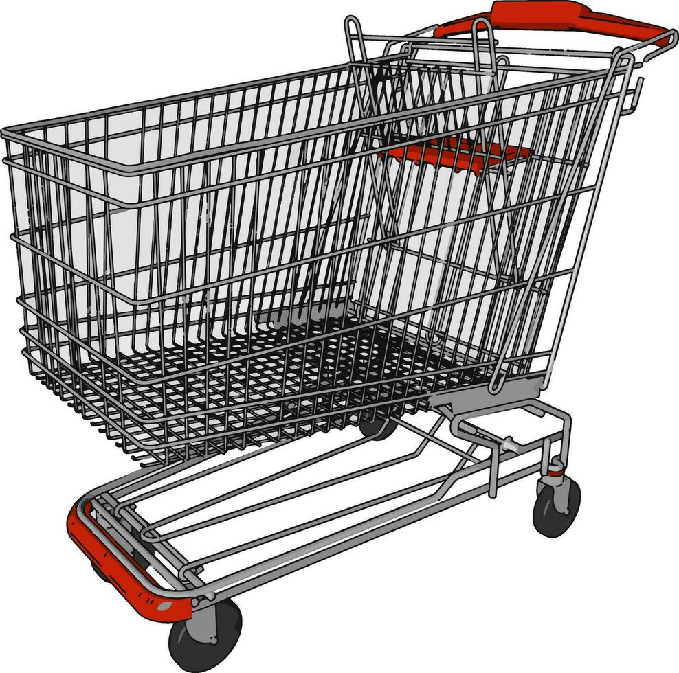 The mall cart trolley vector or color illustration