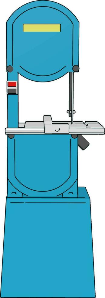 3D vector illustration on white background of a blue metal cutting saw