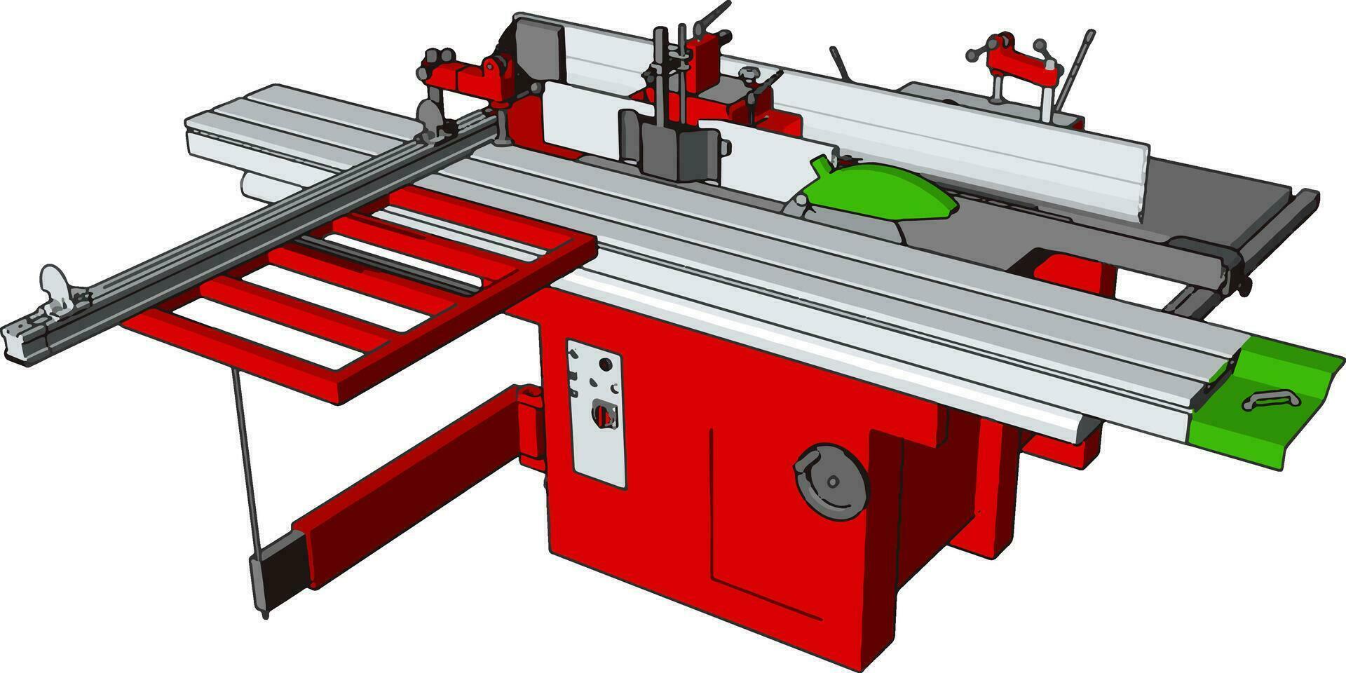 3D vector illustration of an industrial power press machine white background